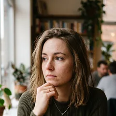 Portrait of Sophie W., a simulated client